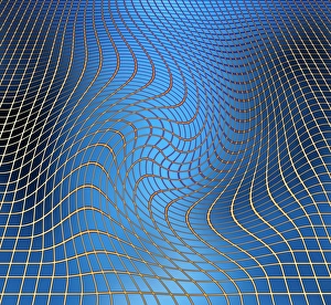 Prints of Gravity waves in space-time, artwork. Space-time, the treatment of space and time as a unified whole, was developed by Einstein in his theories of Relativity Images Dated 2011 May: Gravity Waves Print