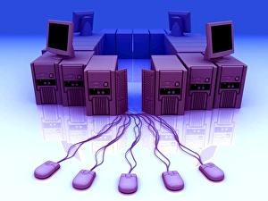 Computer Hardware Design Prints: Group of personal computers