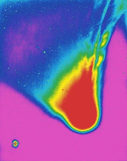 Halleys Comet in the Night Sky, Computer-Enhanced Print