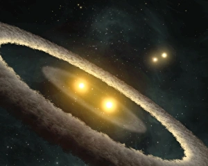 Spitzer Space Telescope Images Prints: HD 98800 planetary system, artwork