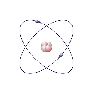 Helium Atomic Model Print: A 2D representation of a helium atom