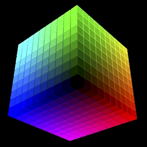 Prints of Computer artwork of the Hickethier colour-cube, named after Alfred Hickethier who published this colour-system in 1952. 1000 colours are ordered in one cube Images Dated 2010 March: Hickethier Colour-Cube Print
