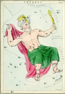 19th Century Astronomy Prints: Cepheus constellation