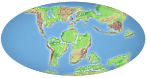 Print of Continental Drift 100 Million Years Ago Map