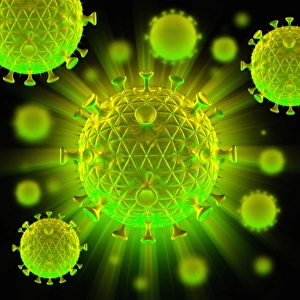 Medical Microbiology Prints: HIV particles