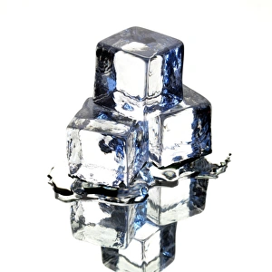 Water Droplets On Glass Prints: Ice cubes