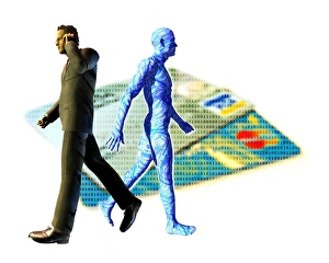 Prints of Identity theft. Conceptual computer artwork representing electronic identity theft Images Dated 2007 May: Identity Theft Print