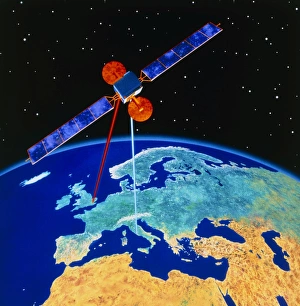 Illustration depicting a communications satellite Illustration depicting a communications satellite