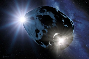 Solar System Formation Prints: Impact on an asteroid, artwork