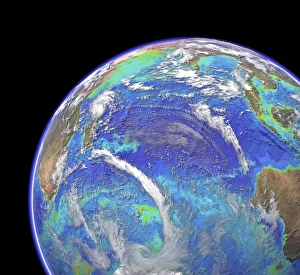 Indian Ocean, chlorophyll and bathymetry C016/3721 Indian Ocean, chlorophyll and bathymetry C016/3721