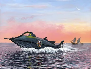 Jules Vernes Nautilus submarine, artwork Jules Vernes Nautilus submarine, artwork