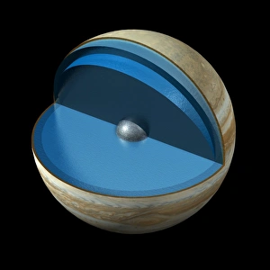 Jupiter Prints: Jupiter's Interior Print: A Cutaway Computer Artwork