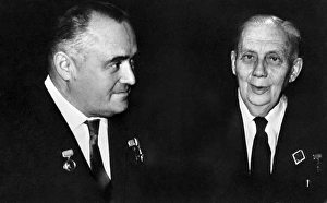 Russian Space Exploration Prints: Korolev and Sheremetyev, Soviet engineers