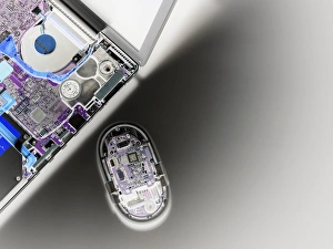 Computer Hardware Images Prints: Laptop and mouse interior