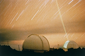 Laser beam fired into the night sky Laser beam fired into the night sky