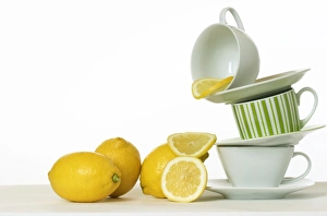 Prints of Lemon tea. Lemon is used in tea and hot drinks toflush toxins out of the body (a detox) Images Dated 2008 July: Lemon Tea Print