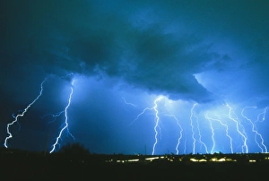 Lightning strikes at night in Bisbee, Arizona, USA Lightning strikes at night in Bisbee, Arizona, USA