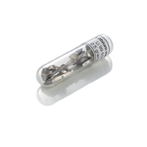 Prints of Lithium. Vial containing a sample of the alkali metal lithium (Li). Lithium has many uses Images Dated 2012 January: Lithium Metal Print