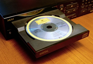 Compact Discs Prints: Loading a compact disc into compact disc player