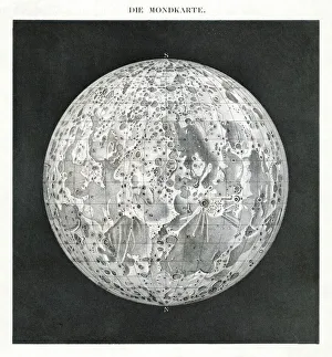 Lunar Map Print 1854