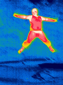 Thermography Images Prints: Man jumping, thermogram