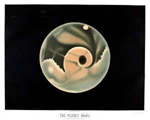 French Astronomy History Prints: Mars, 1877