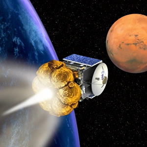 Mars Exploration History Prints: Mars Express booster rocket, artwork