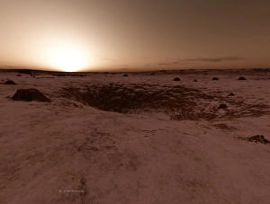Solar System Artwork Prints: Mars sunrise, artwork