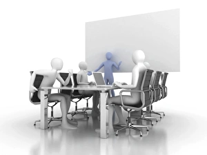 3D Computer Artwork of Business Meeting Print