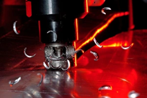Metal Cutting Machine Print: Metal Sheet Slicing