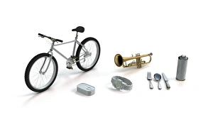 Computer Artwork Prints: Metal objects, artwork C017 / 3612