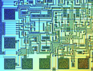 Images Dated 2012: Microchip Print, x100 Magnification