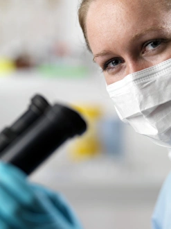 Laboratory Equipment Use Prints: Microscope use
