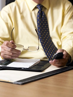 Mobile Phone Use Print, Businessman with Mobile Telephone
