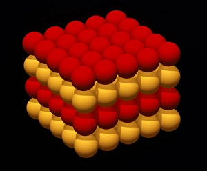 Model of a simple cubic crystal lattice Model of a simple cubic crystal lattice