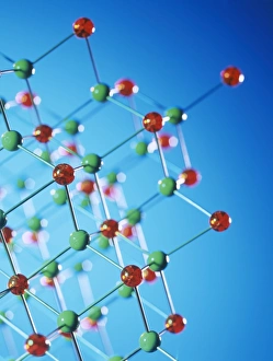 Molecular Print: Ball and Stick Model of Crystalline Structure