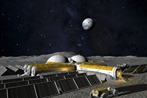 Images Dated 1st May 2008: Moon Base Computer Artwork Print