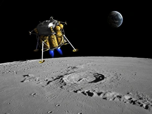 Lunar Surface Exploration Prints: Moon lander, artwork