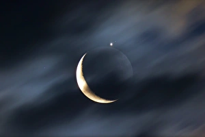Images Dated 25th February 2013: Moon passing in front of Jupiter Print