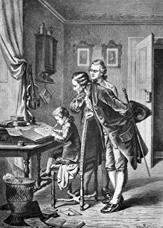 Wolfgang Amadeus Mozart Biography Prints: Mozarts first composition, 1801
