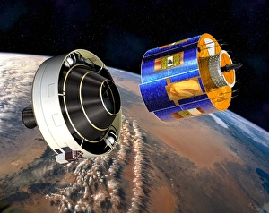 European Space Agency ESA Prints: MSG weather satellite launch, artwork