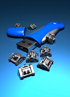 Nanomachines and USB drive, artwork F006/9868 Nanomachines and USB drive, artwork F006/9868