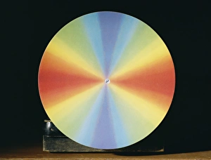 Prints of Newtons colour disc. Image 1 of 2. This piece of apparatus is used to demonstrate colour mixing Images Dated 2005 June: Newton's Colour Disc Print