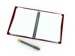 Empty Notebook Prints: Notebook and pen