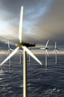 Renewable Energy Sources Prints: Offshore wind turbines, artwork