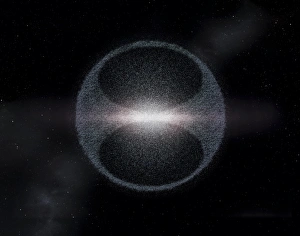 Prints of Oort cloud. Artwork of the Oort cloud of comet nuclei thought to form a spherical halo around the solar system, with outer (spherical) and inner (toroidal) regions Images Dated 2013 January: Oort Cloud Print