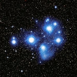 Optical image of the Pleiades star cluste Optical image of the Pleiades star cluste