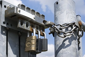 Industrial Photography UK Prints: Padlocked gate