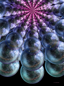 Prints of Parallel universes. Conceptual artwork of parallel universes that may have formed along with our universe, or that form part of a hypothetical set of possible universes Images Dated 2006 May: Parallel Universes Print
