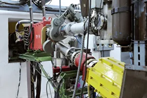 Prints of Particle accelerator equipment. Particle accelerators are used to accelerate atomic nuclei and heavy ions to near the speed of light Images Dated 2011 February: Particle Accelerator Equipment Print